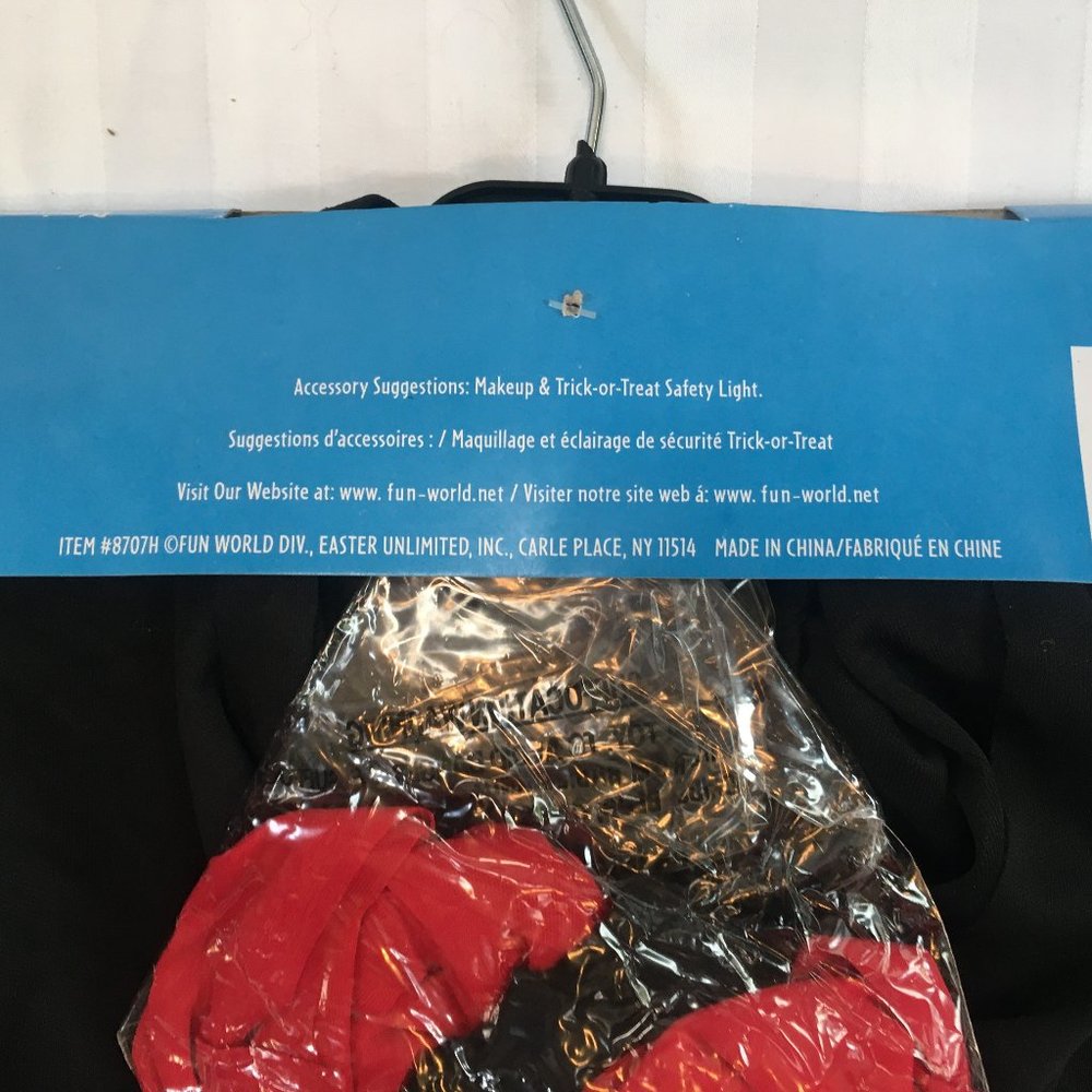 Black Ninja Boys Child Kid Halloween Costume Size 12 to 14 Fun World New - Picture 12 of 12